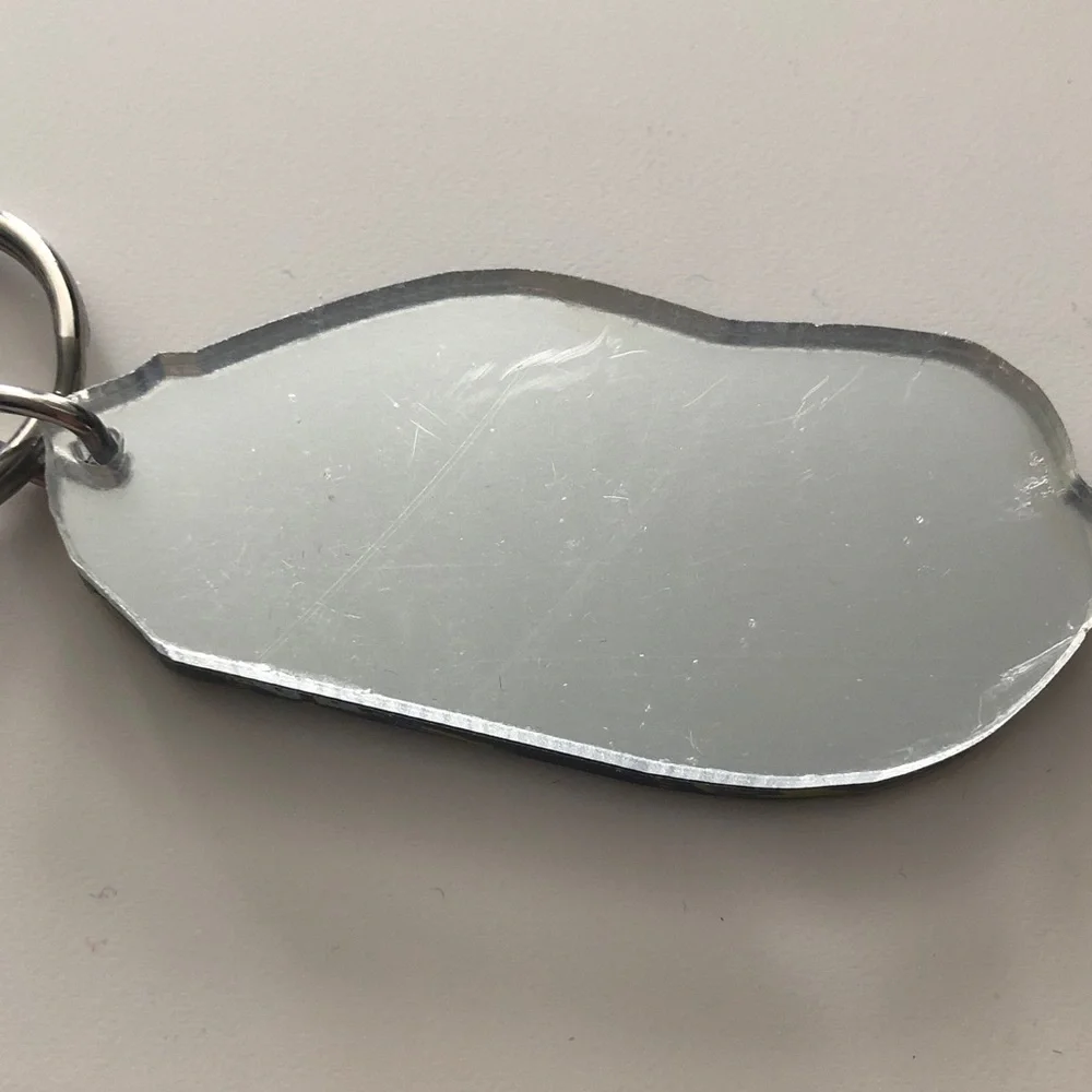 Nascar #20 Yellow Race Car Keychain